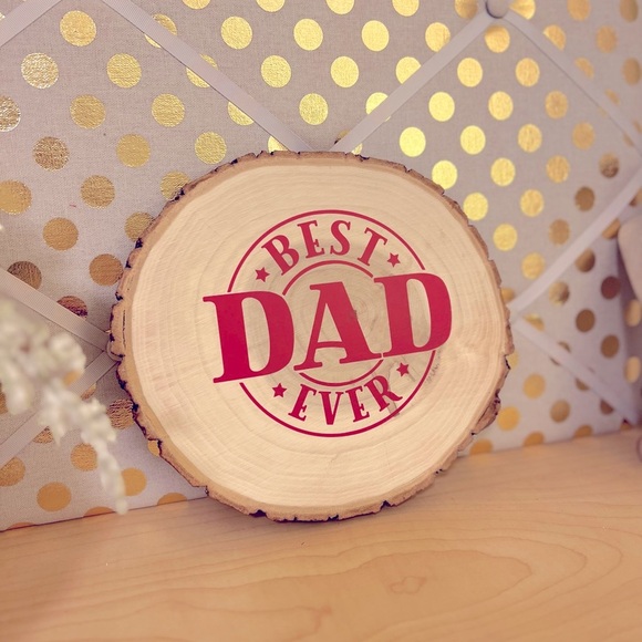 “Best Ever” Large Rustic Bark Round Accent Decor - Picture 4 of 4